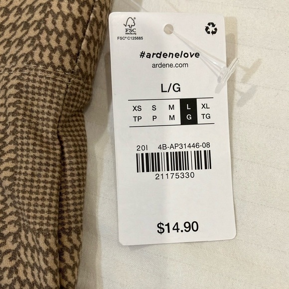 NWT Ardene women's large Tan plaid leggings - very soft fabric - Picture 2 of 15